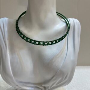 Vintage Emerald Bead Necklace